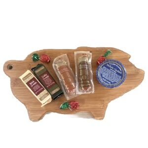 Charcuterie Cutting Board PIG Piggy Piglet Bamboo Serving 14.25 x  7.25 inches